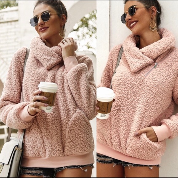 Jackets & Blazers - 🔥Last One🔥 Blush Fuzzy Sherpa Jacket